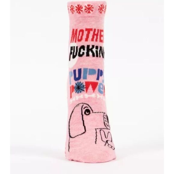 Blue Q Womens Cotton Ankle Socks Puppy Power Pink - Picture 10 of 11